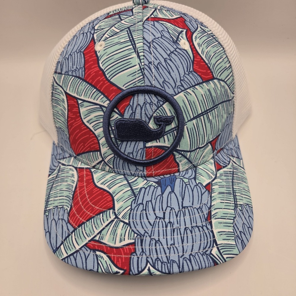 Vineyard Vines Banana Leaf Whale Dot Trucker Hat